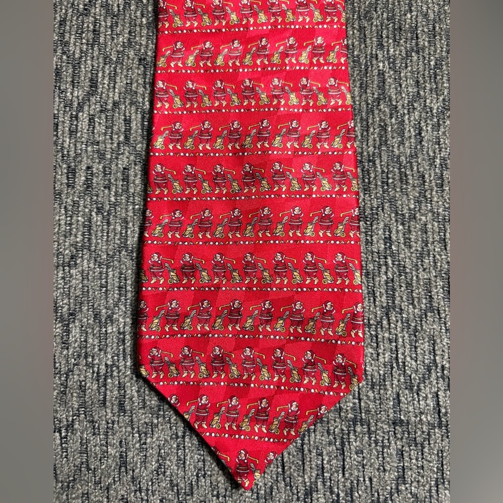 Hallmark Golfing Santa Men’s Silk Christmas Tie